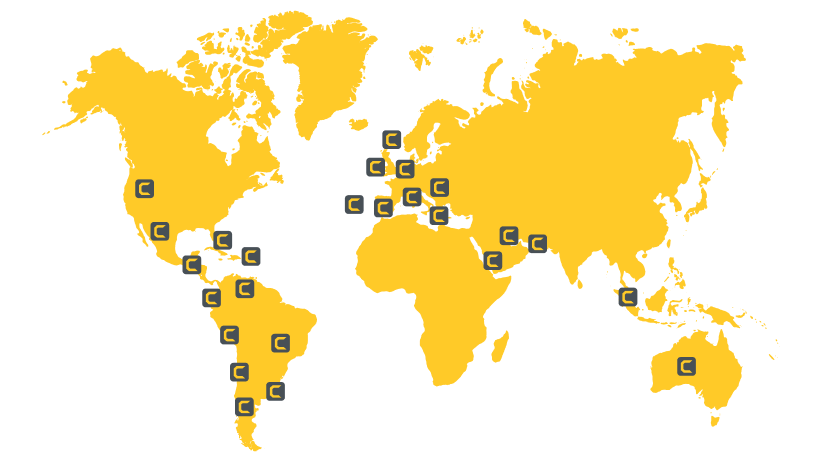 Mapa de Cover en más de 30 países