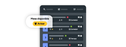 crea listas de espera inteligentes en tus mesas y facilita a tus comensales.