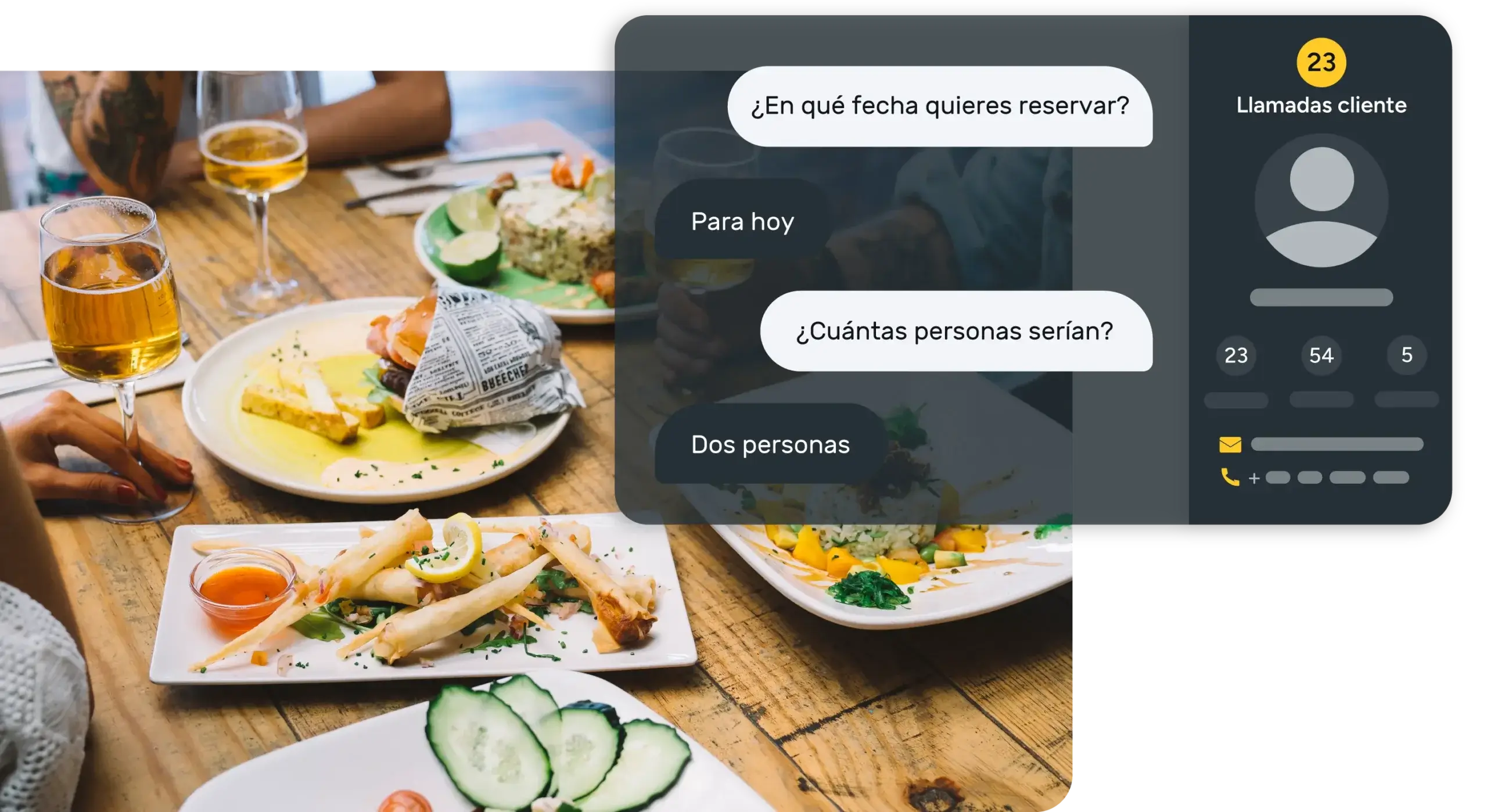 Historial de llamadas para restaurantes